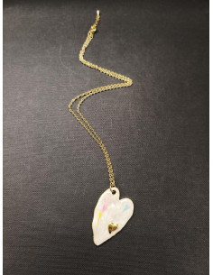 Řetízkový náhrdelník ze zlaté nerezové oceli s přívěskem srdce | PIOU PIOU
