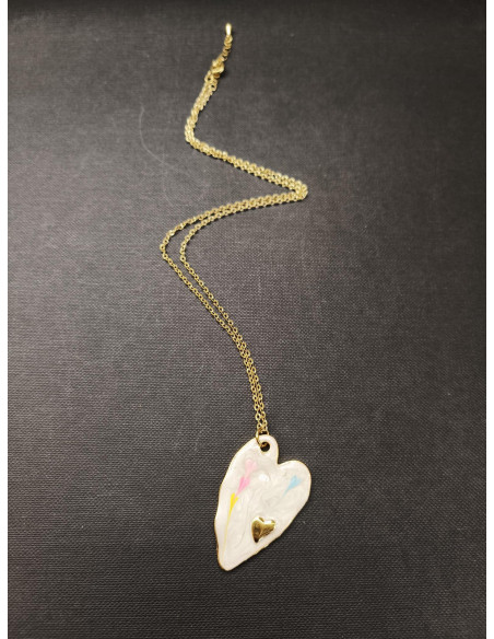 Řetízkový náhrdelník ze zlaté nerezové oceli s přívěskem srdce | PIOU PIOU