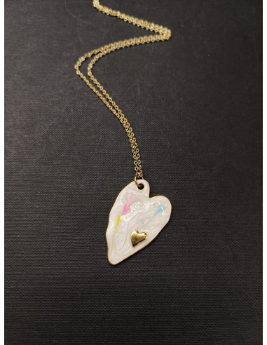 Řetízkový náhrdelník ze zlaté nerezové oceli s přívěskem srdce | PIOU PIOU b