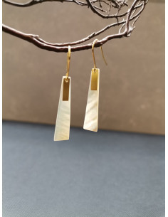 Náušnice ze zlaté nerezové oceli s perletí | PIOU PIOU - 1