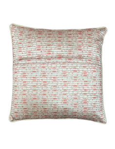 Povlak polštáře 40x40 s hedvábným leskem a potiskem oranžových květů | dovoz Indie 2