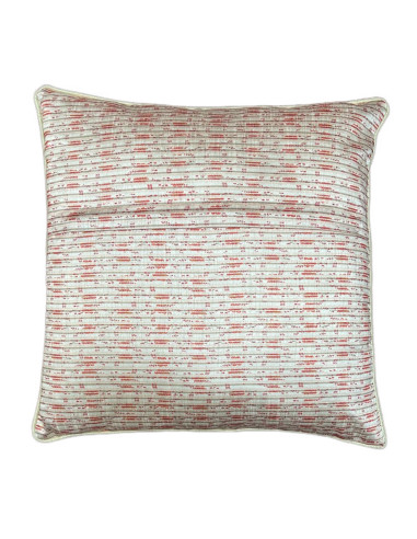 Povlak polštáře 40x40 s hedvábným leskem a potiskem oranžových květů | dovoz Indie a