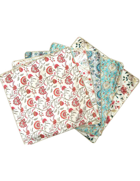 Povlak polštáře 40x40 s hedvábným leskem a potiskem | dovoz Indie