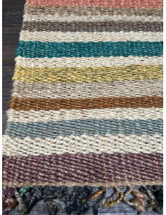 Přírodní koberec z konopných vláken, 90x150cm, s pruhy | dovoz Indie - 1 2