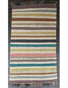 Přírodní koberec z konopných vláken, 90x150cm, s pruhy | dovoz Indie - 1