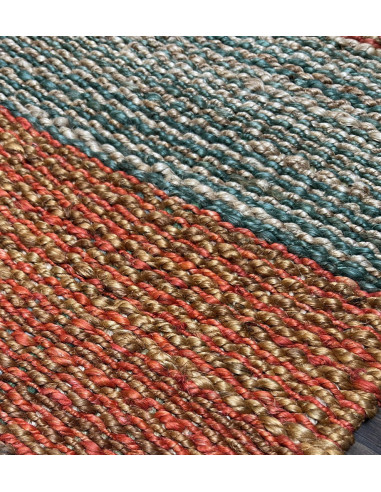 Přírodní koberec z konopných vláken, 90x150cm, s oranžovými pruhy | dovoz Indie b