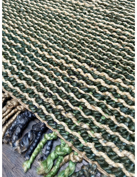 Přírodní koberec z konopných vláken, 95x153cm, modrý a béžový | dovoz Indie - 3