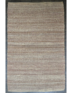 Přírodní koberec z konopných vláken, 113x176cm, béžový s červenou | dovoz Indie - 1