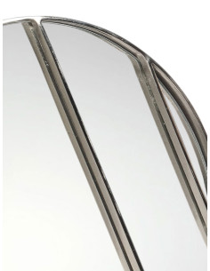 Kulaté zrcadlo v kovovém stříbrném rámu 2
