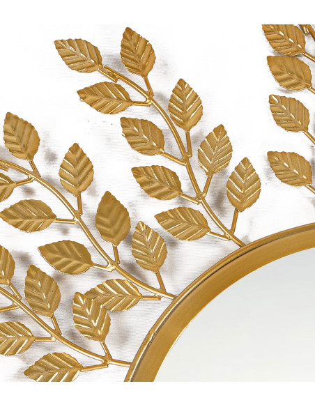 Decorative mirror with gold frame, Ø65 | import India - 2