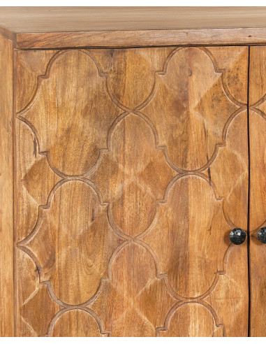 Carved solid mango wood chest of drawers | import India - 2