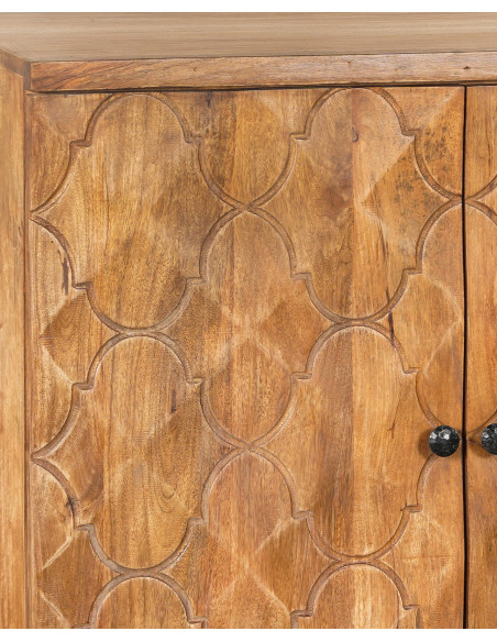 Carved solid mango wood chest of drawers | import India - 2