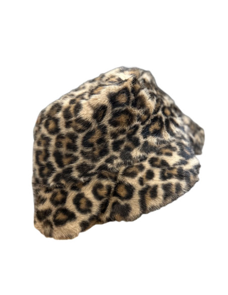 Kožešinový klobouk béžový se zvířecím vzorem | dovoz Le Patio