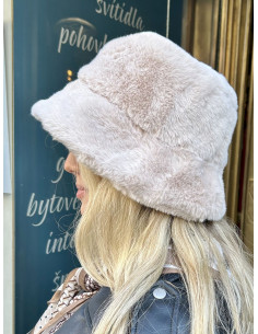 Kožešinový klobouk béžový se zvířecím vzorem | dovoz Le Patio 2