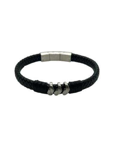 Pánský náramek z černé kůže | dovoz Le Patio