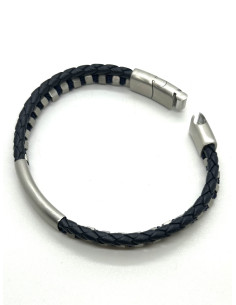 Pánský náramek z modré kůže a provázku | dovoz Le Patio 2