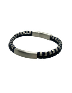 Pánský náramek z modré kůže a provázku | dovoz Le Patio