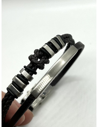 Pánský náramek z tmavě hnědé kůže | dovoz Le Patio