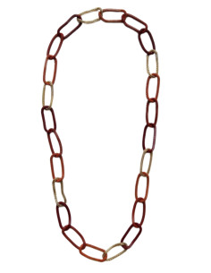 Chain necklace, mix of orange, red and gold| KLÉO PARIS - 1