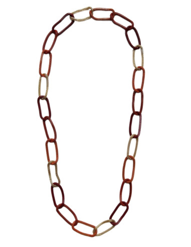 Chain necklace, mix of orange, red and gold| KLÉO PARIS - 1