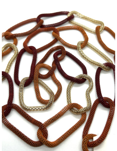 Chain necklace, mix of orange, red and gold| KLÉO PARIS - 2