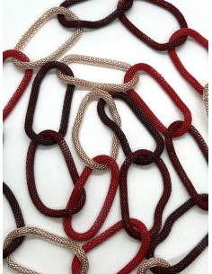 Náhrdelník řetězový, mix červených odstínů| KLÉO PARIS 2
