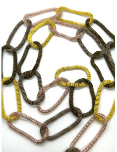 Chain necklace, mix of yellow, champagne and bronze | KLÉO PARIS - 1 2