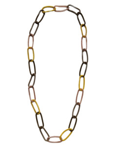 Chain necklace, mix of yellow, champagne and bronze | KLÉO PARIS - 1