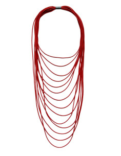 Multi-row necklace in red | KLÉO PARIS - 1