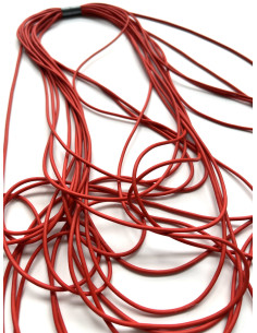 Multi-row necklace in red | KLÉO PARIS - 1 2