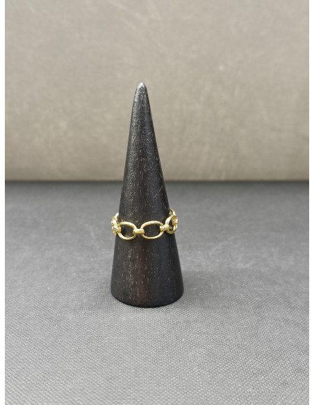 Prsten ve vzhledu jednoduchého řetězu, zlatý | PIOU PIOU