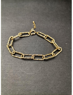 Řetízkový náramek s tepaným povrchem, zlatý | PIOU PIOU