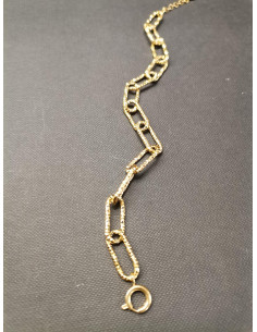 Řetízkový náramek s tepaným povrchem, zlatý | PIOU PIOU 2