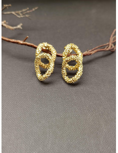 Náušnice ve tvaru propojených ok, zlaté | PIOU PIOU - 1