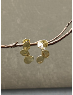 Náušnice ve tvaru drobných oválků, zlaté | PIOU PIOU - 1 2