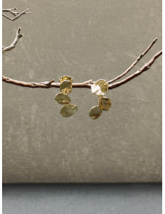 Náušnice ve tvaru drobných oválků, zlaté | PIOU PIOU