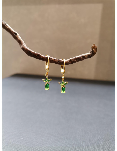 Náušnice se štrasovým ověskem ve tvaru ananasu | PIOU PIOU