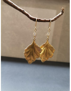 Visací náušnice ve tvaru listu zdobené štrasem | PIOU PIOU - 1