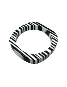 Náramek pevný, v černo bílé kombinaci | KLÉO PARIS