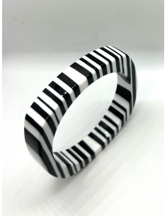 Náramek pevný, v černo bílé kombinaci | KLÉO PARIS - 1 2