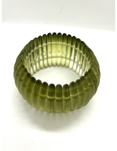 Členěný náramek v průhledné olivové barvě | KLÉO PARIS a