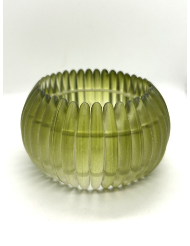 Členěný náramek v průhledné olivové barvě | KLÉO PARIS b