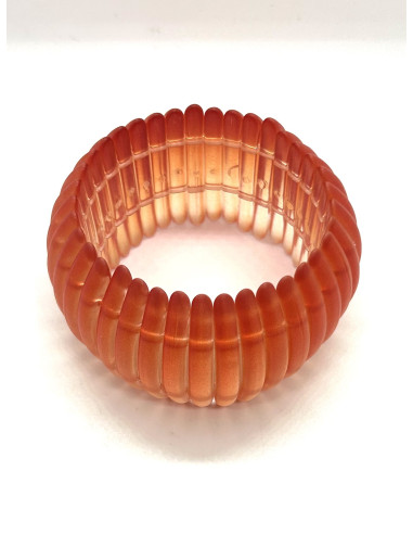 Členěný náramek v průhledné oranžové barvě | KLÉO PARIS - 2