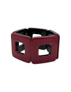 Náramek z tvarovaných čtverců v barvě cherry | KLÉO PARIS