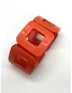 Náramek z tvarovaných čtverců v oranžové barvě | KLÉO PARIS - 1 2