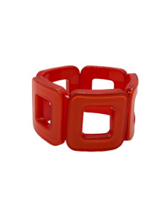 Náramek z tvarovaných čtverců v oranžové barvě | KLÉO PARIS