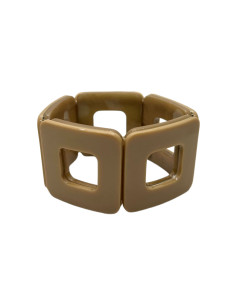 Náramek z tvarovaných čtverců v béžové barvě | KLÉO PARIS