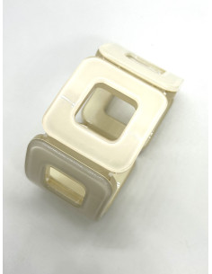 Náramek z tvarovaných čtverců v krémové barvě | KLÉO PARIS - 1 2