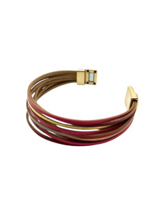 Víceřadý náramek v zlato-červených tónech | KLÉO PARIS