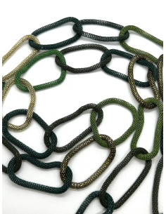 Chain necklace, mix of green and gold | KLÉO PARIS - 1 2